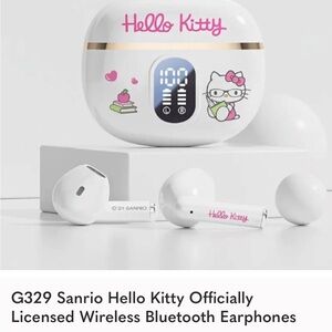 Sanrio Hello Kitty Pink and White Bluetooth Earphones